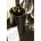 Cave à vin EDZARD Pearl, double paroi, extérieur noir mat, intérieur en acier inoxydable, hauteur 20 cm, ø 12 cm EDZARD-SHOP.com