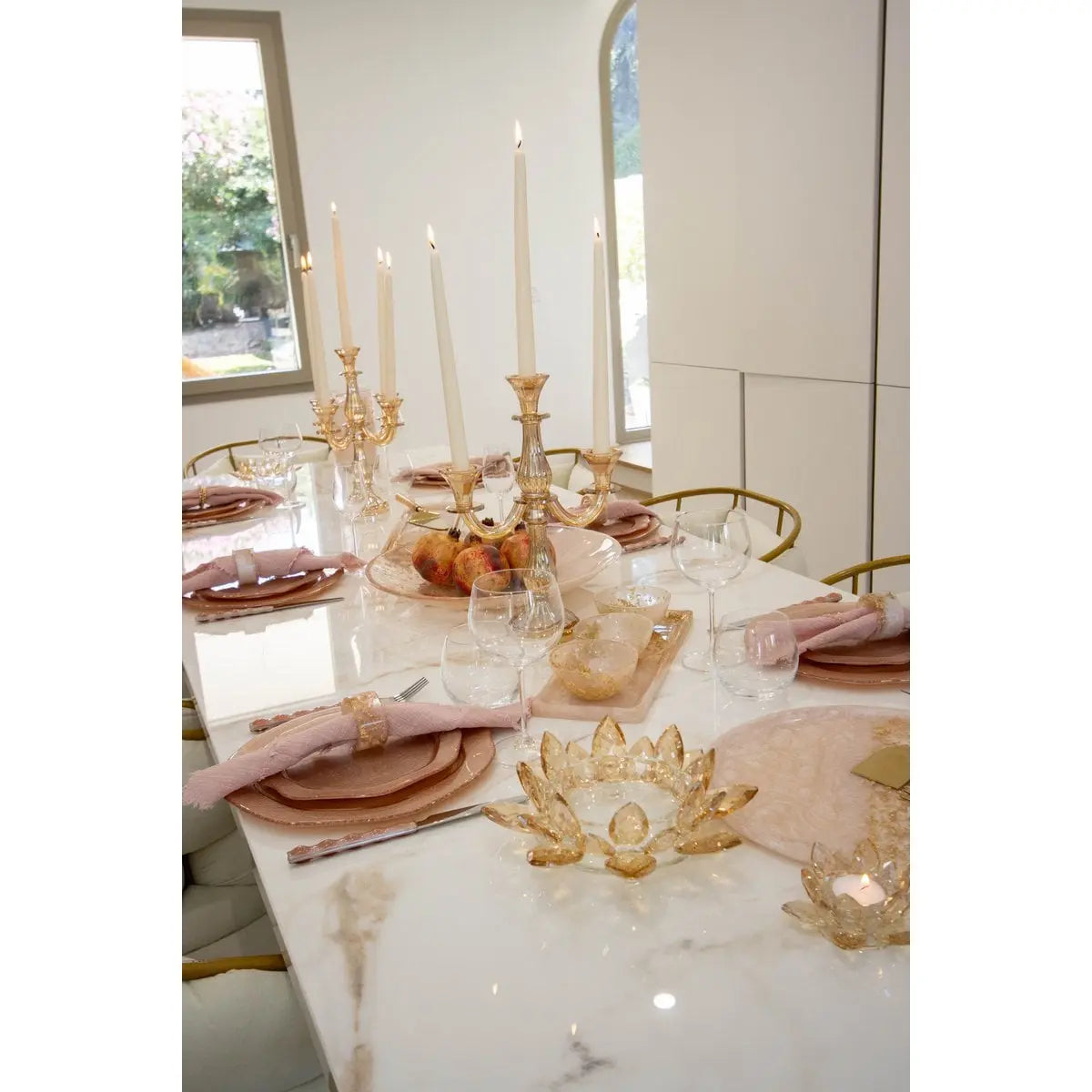 Chandelier 5 feux ambre h35cm AULICA