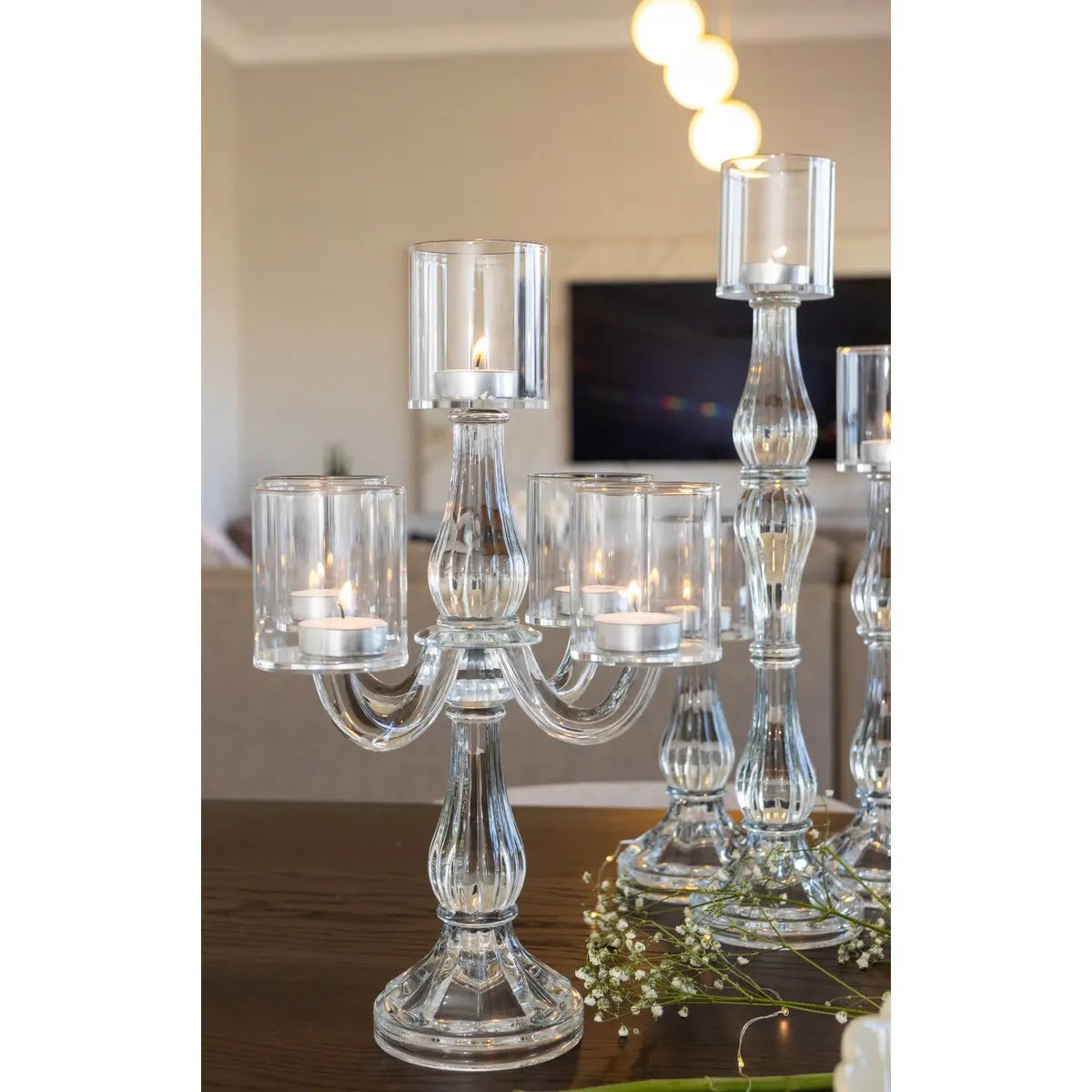 Chandelier 5 feux transparent h35cm AULICA