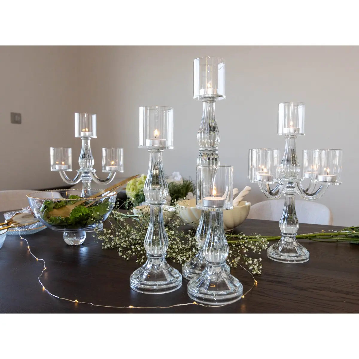 Chandelier 5 feux transparent h35cm AULICA