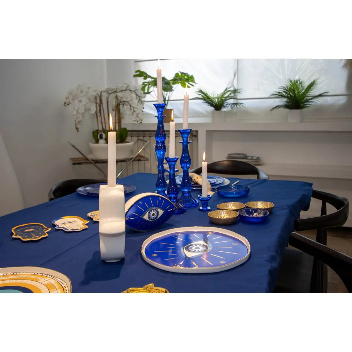 Chandelier bleu moyen modèle h31cm AULICA