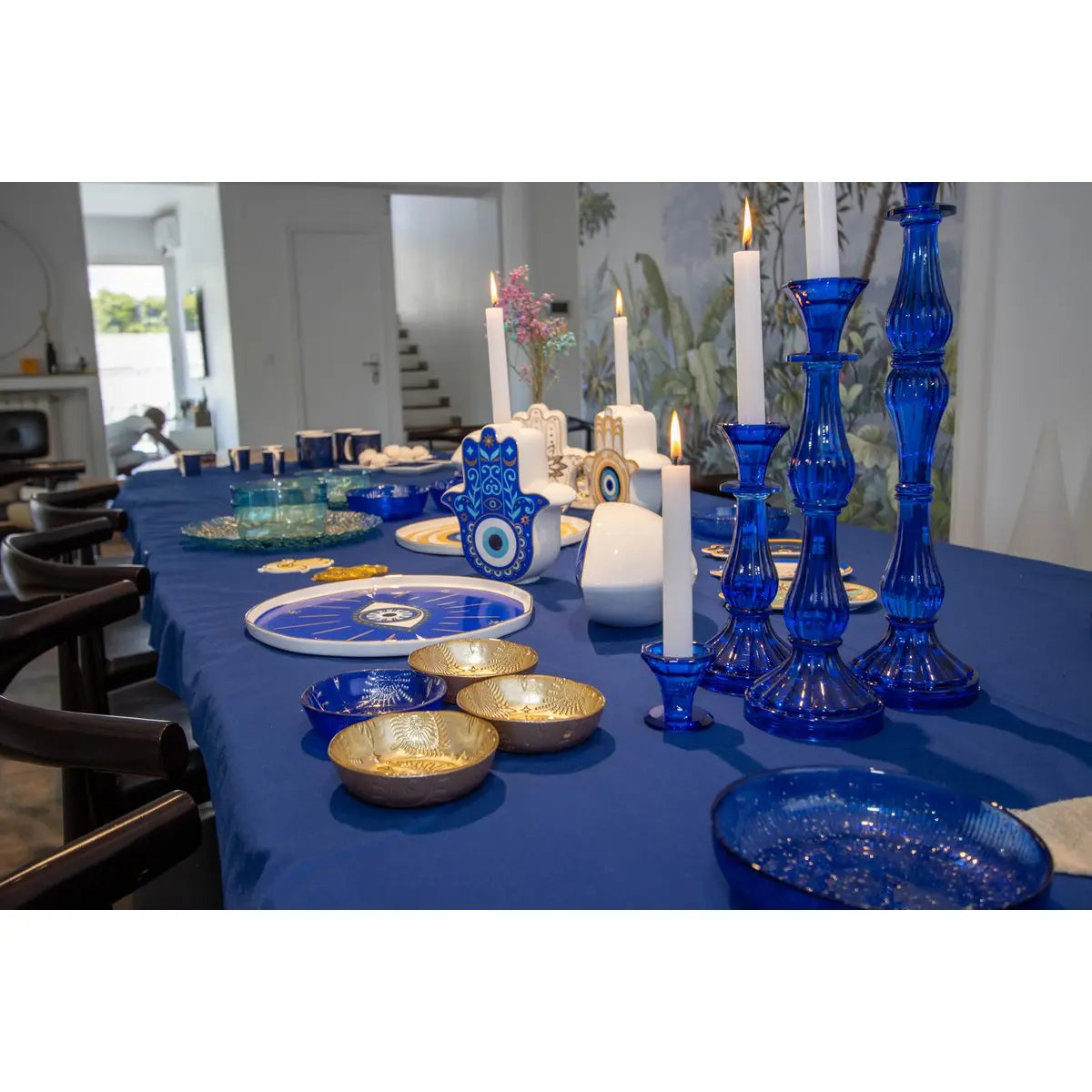 Chandelier bleu moyen modèle h31cm AULICA