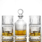 Coffret whisky en verre rayé avec carafe 500ml et 4 verres 330ml AULICA