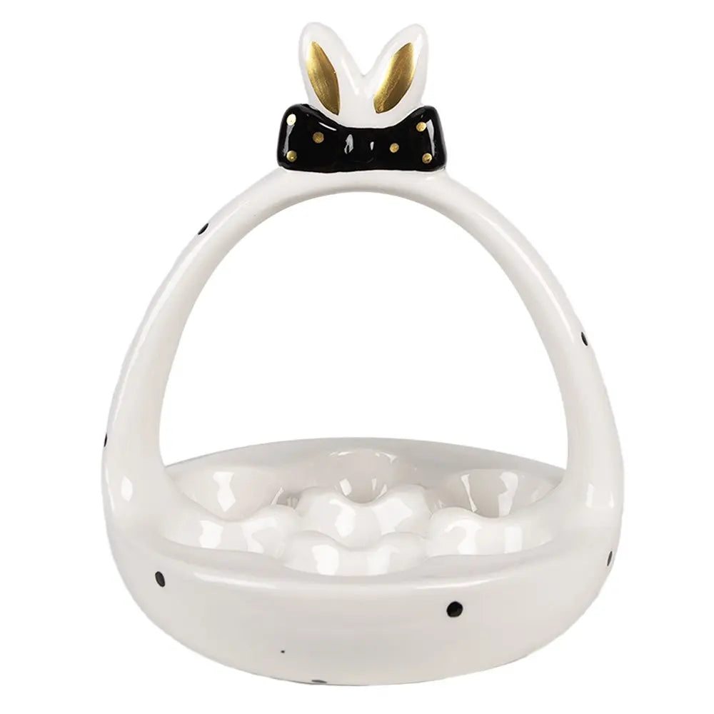 Coquille d'oeuf Ø 16x19 cm Céramique noire blanche Clayre & Eef.