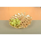 Coupe à fruits feuille dorée 31x25x5cm AULICA