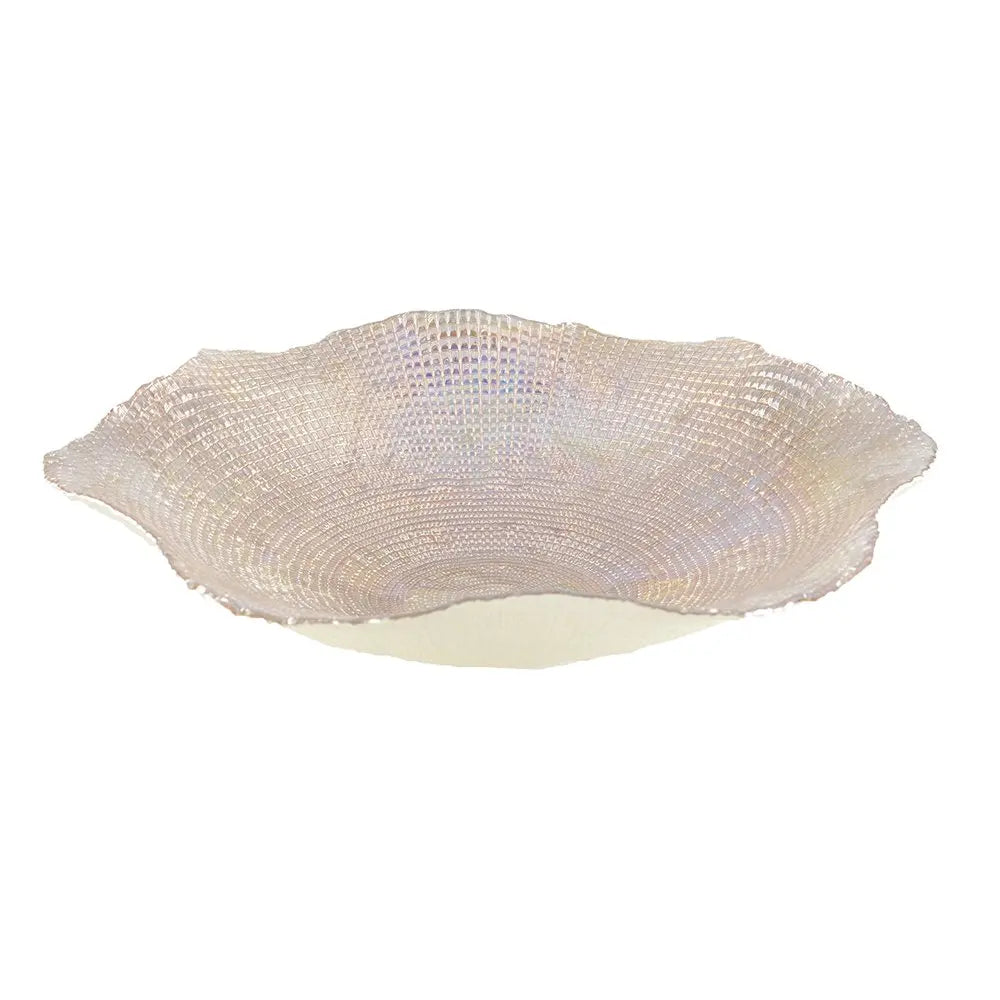 Coupe corolle lustrée ambre 36x36x7cm AULICA