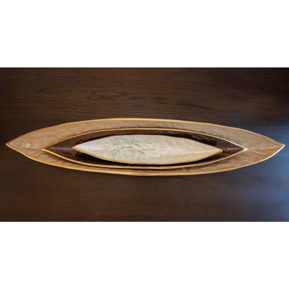 Coupe décorative blanche en aluminium 50x10.5x3.5cm AULICA