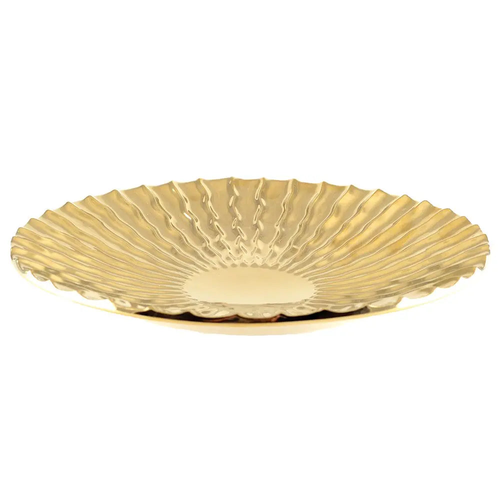 Coupe décorative dorée brillant 36x36x5.5cm AULICA