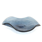 Coupe décorative en verre bleue 30x30x6.5cm AULICA