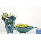 Coupe décorative en verre bleue 33x18x10.5cm AULICA