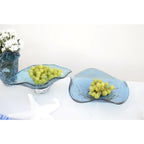 Coupe décorative en verre bleue 33x18x10.5cm AULICA