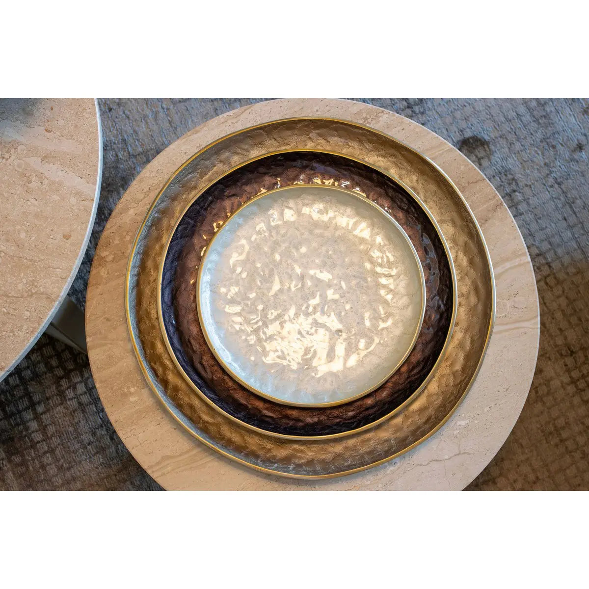 Coupe décorative ronde blanche 29.5x29.5x2.5cm AULICA