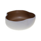 Coupe en céramique blanche et dorée 20x20x8cm AULICA