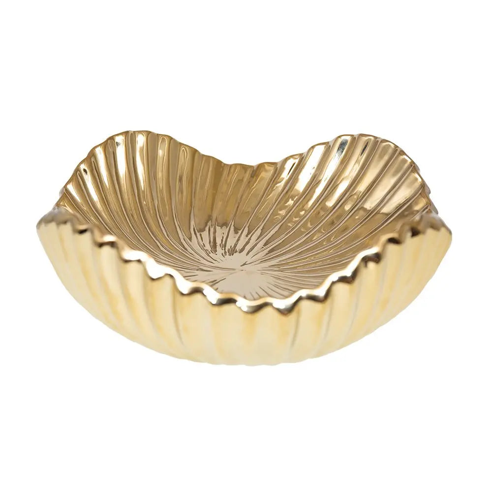 Coupe en céramique dorée 30.5x30.5x11.5cm AULICA