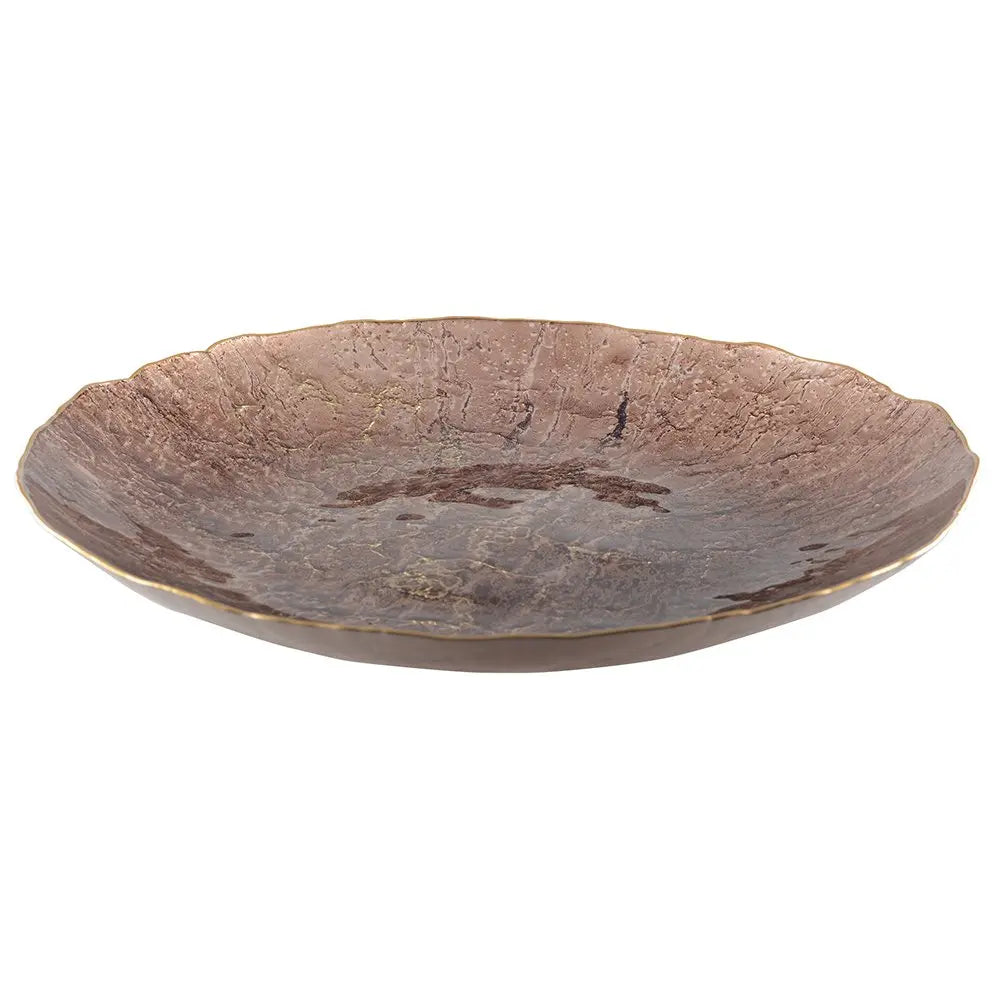 Coupe marron avec bord doré 50cm AULICA