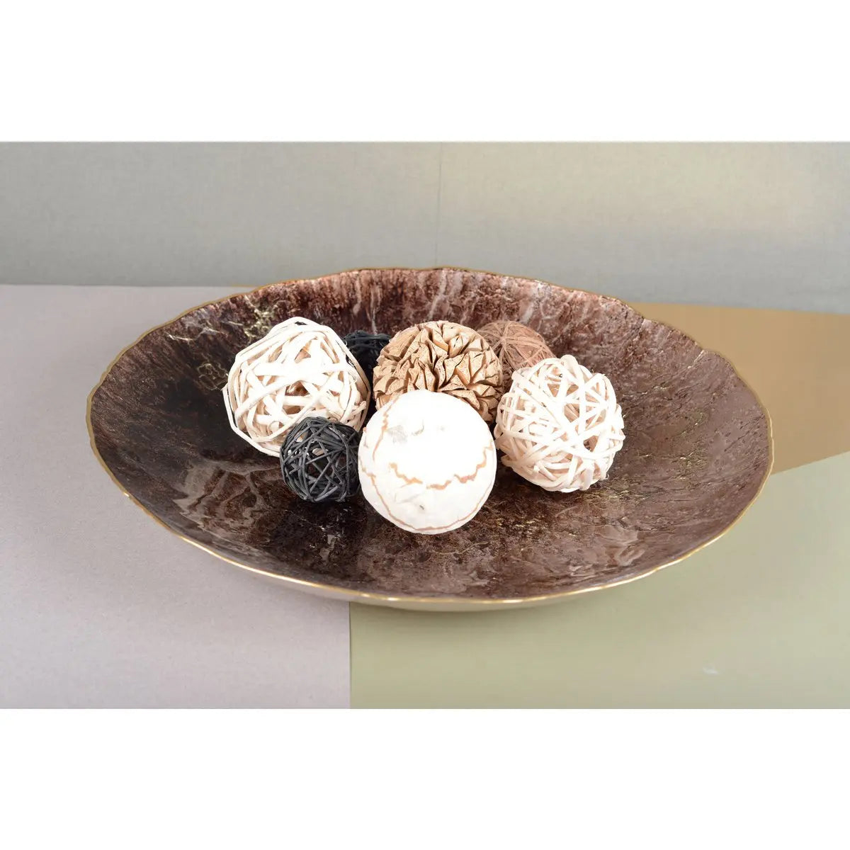 Coupe marron avec bord doré 50cm AULICA