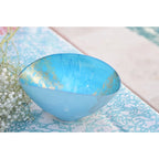 Coupe ovale bleue et dorée 26.5x14.3x11.5cm AULICA