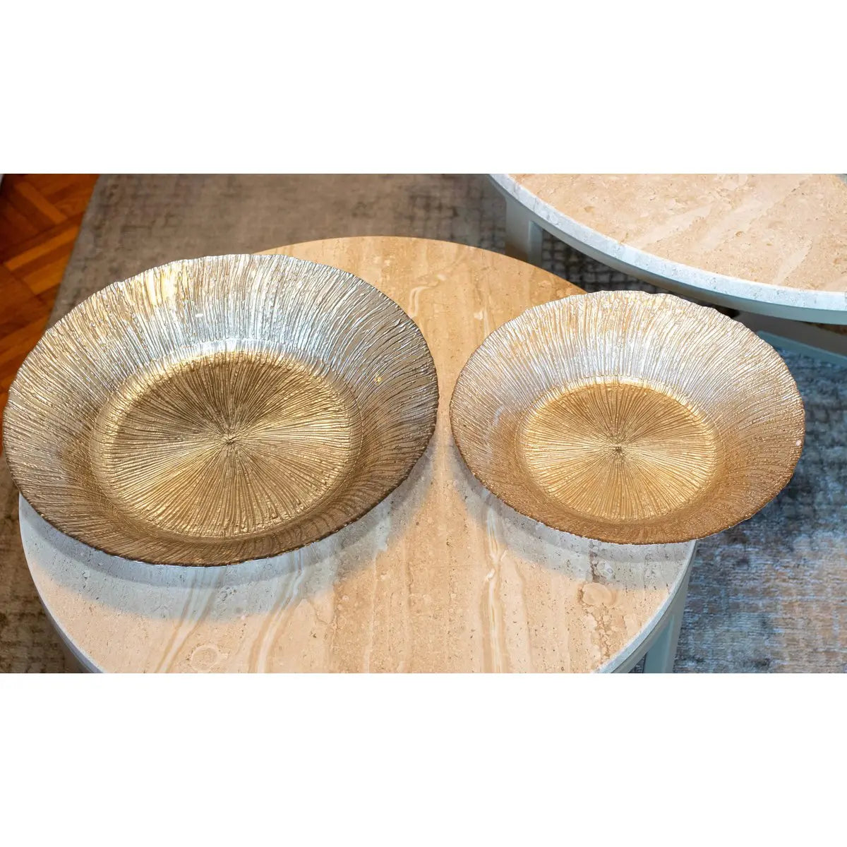 Coupe ronde beige irisé 30x30x5cm AULICA