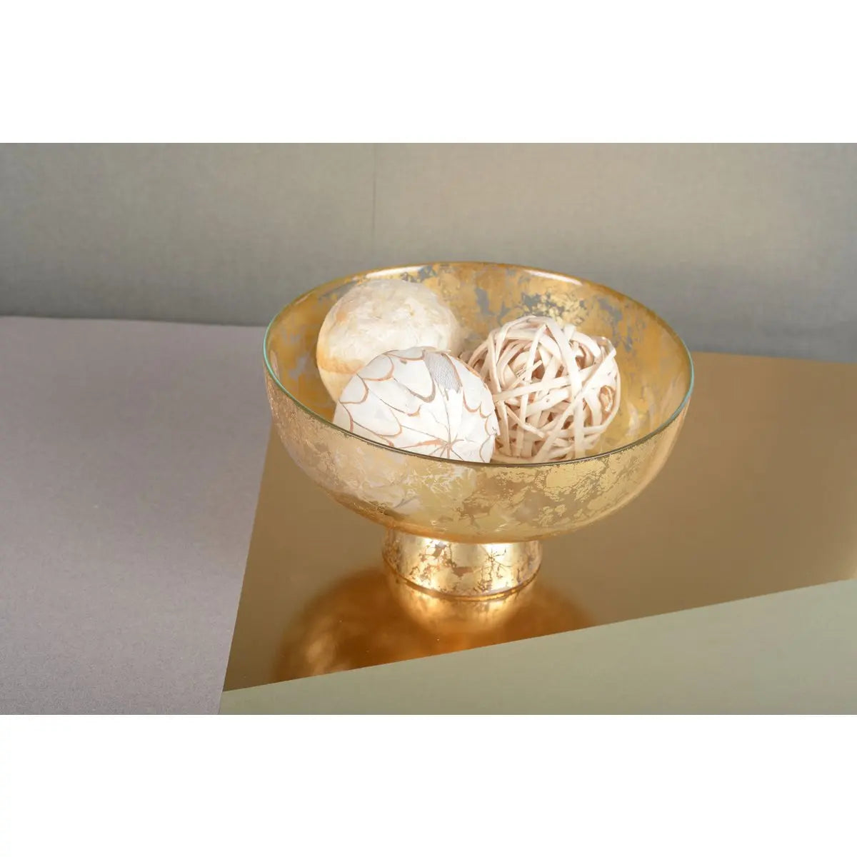 Coupe sur pied dorée 27x27x9cm AULICA