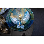 Coupe turquoise et dorée 50cm AULICA