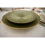 Coupe verte avec bord doré 40.5cm AULICA