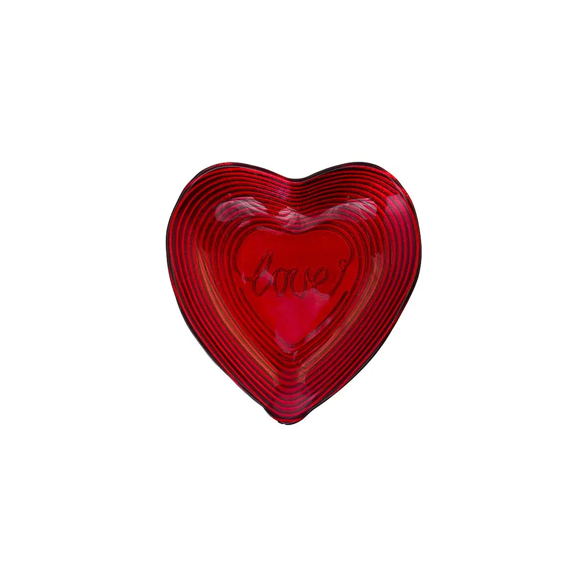 Coupelle coeur rouge 14x13x2cm AULICA