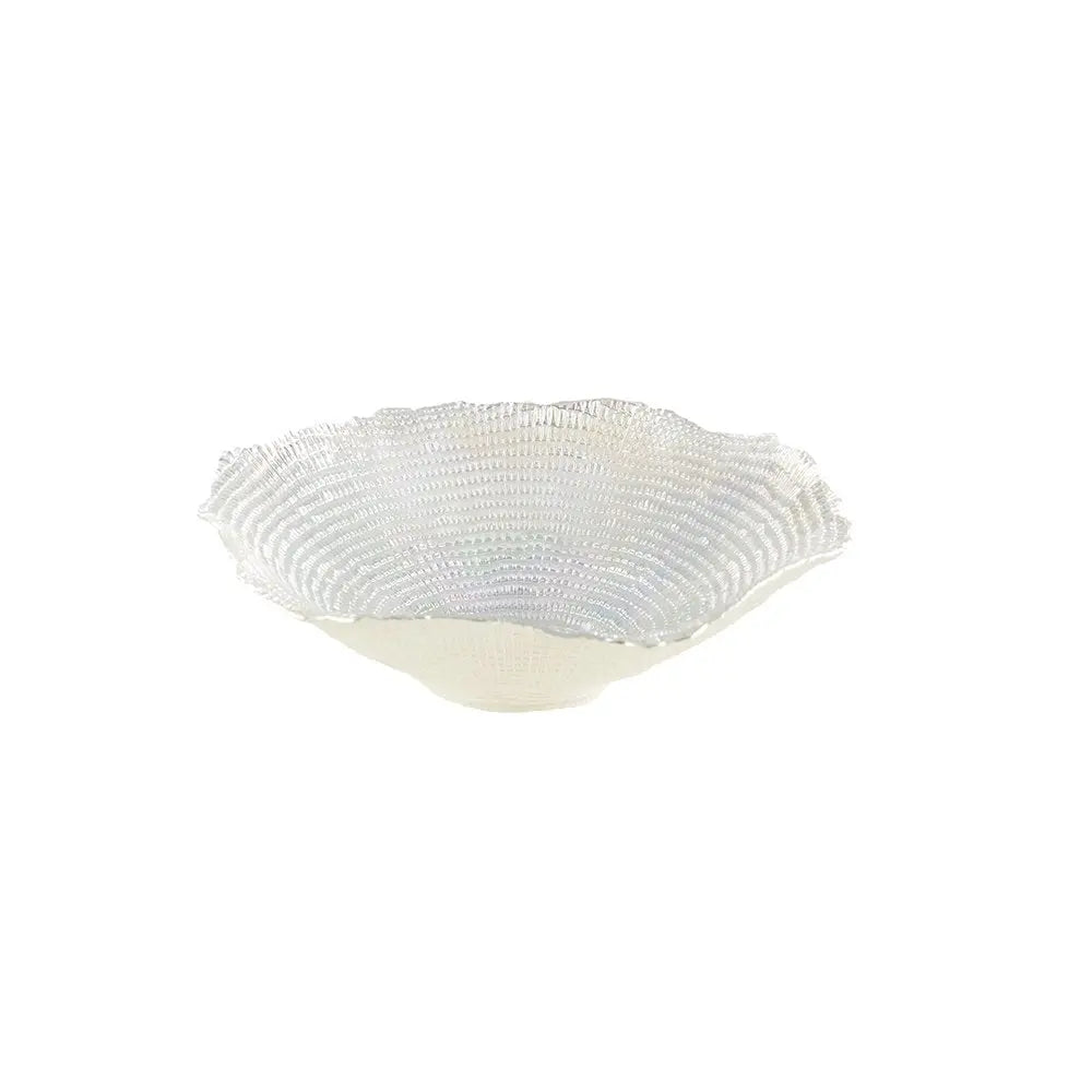 Coupelle corolle lustrée en argent 23x23x6cm AULICA