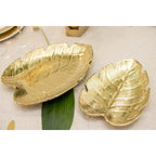 Coupelle dorée feuille tropicale 25.5x18.5x3.5cm AULICA