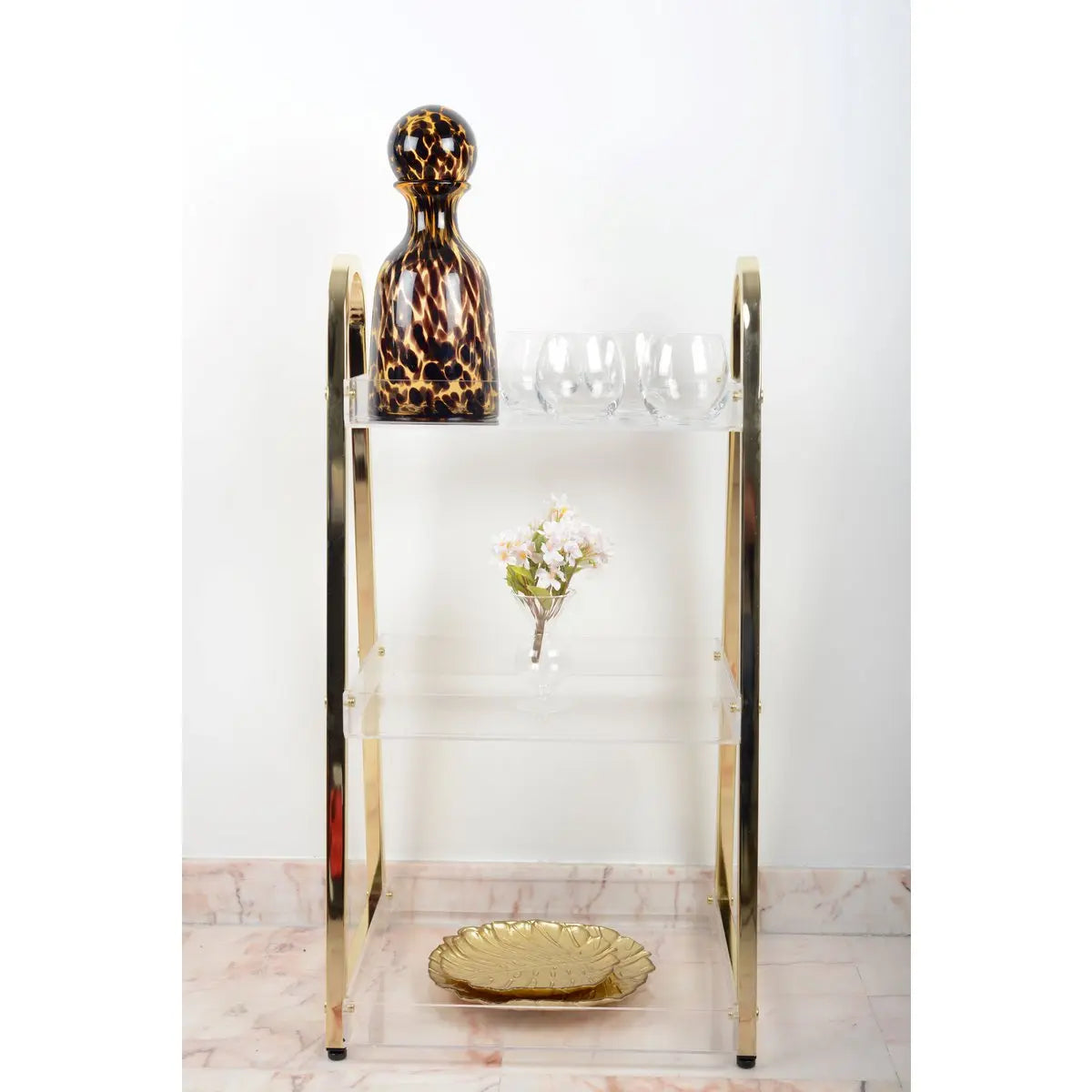 Coupelle en verre feuille dorée petit modèle 19x21x2cm AULICA
