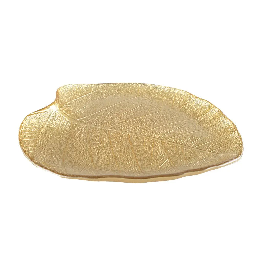 Coupelle feuille dorée grand modèle 27x24x2.5cm AULICA