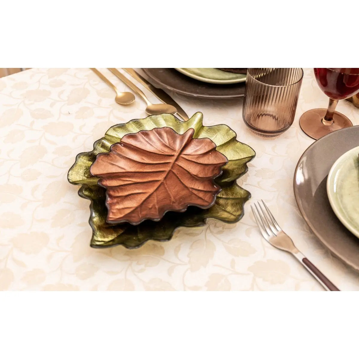 Coupelle feuille marron 21x22x3cm AULICA
