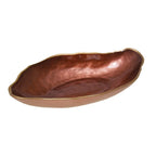Coupelle ovale marron bord doré 23x13cm AULICA