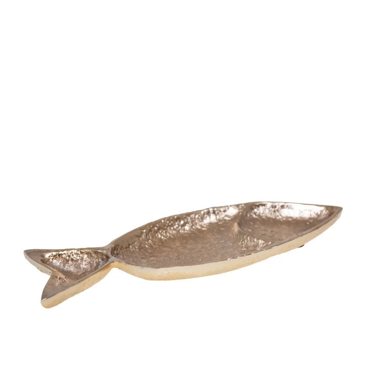 Coupelle plate dorée poisson 33x11x2.5cm AULICA