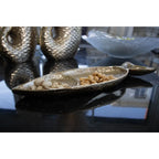 Coupelle plate dorée poisson 33x11x2.5cm AULICA