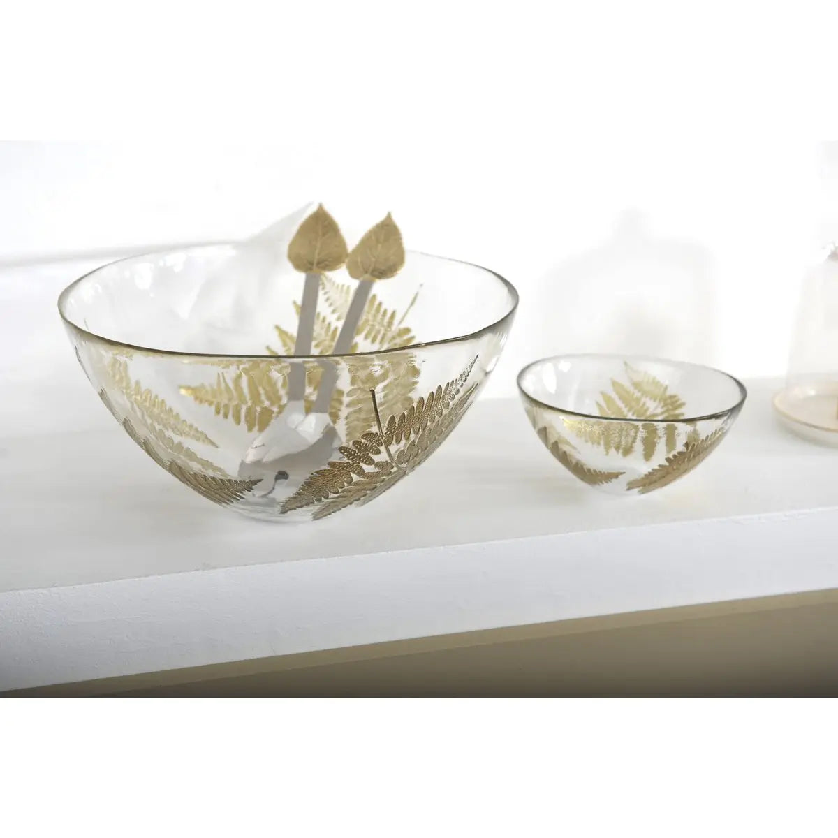 Coupelle transparente feuille dorée AULICA