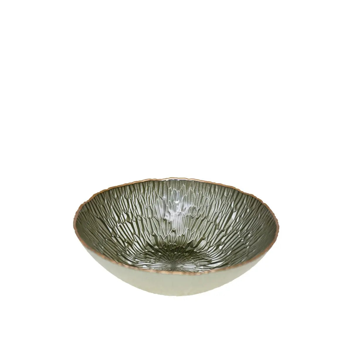 Coupelle verte avec bord doré 23cm AULICA
