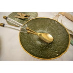 Coupelle verte avec bord doré 23cm AULICA