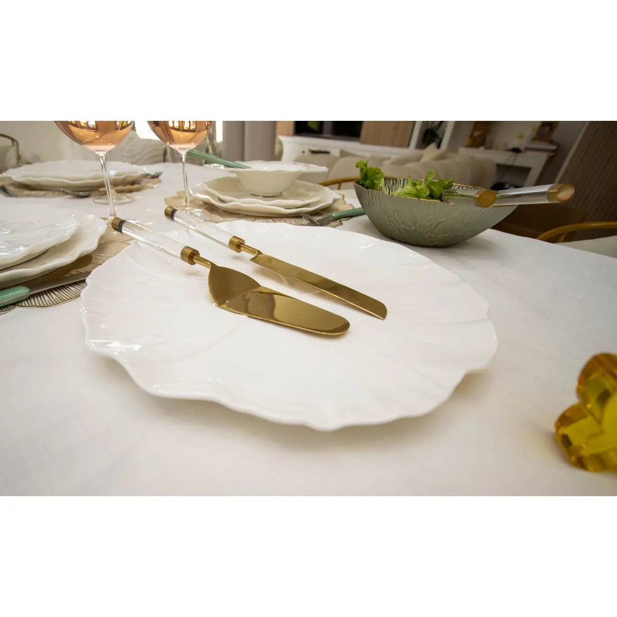 Coupelle verte avec bord doré 23cm AULICA