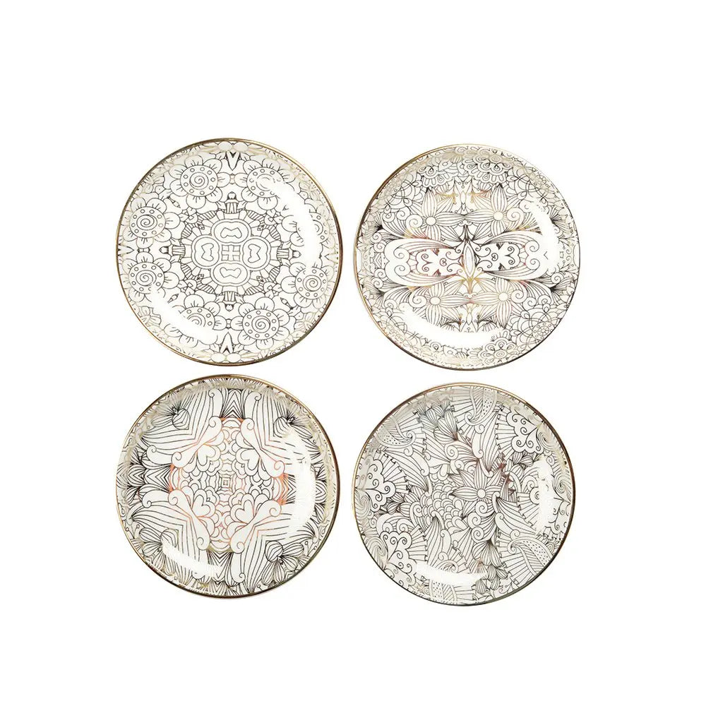 Coupelles blanches design abstrait - lot de 4 AULICA