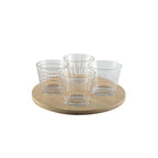 Coupelles dorées avec plateau en bois - lot de 4 AULICA