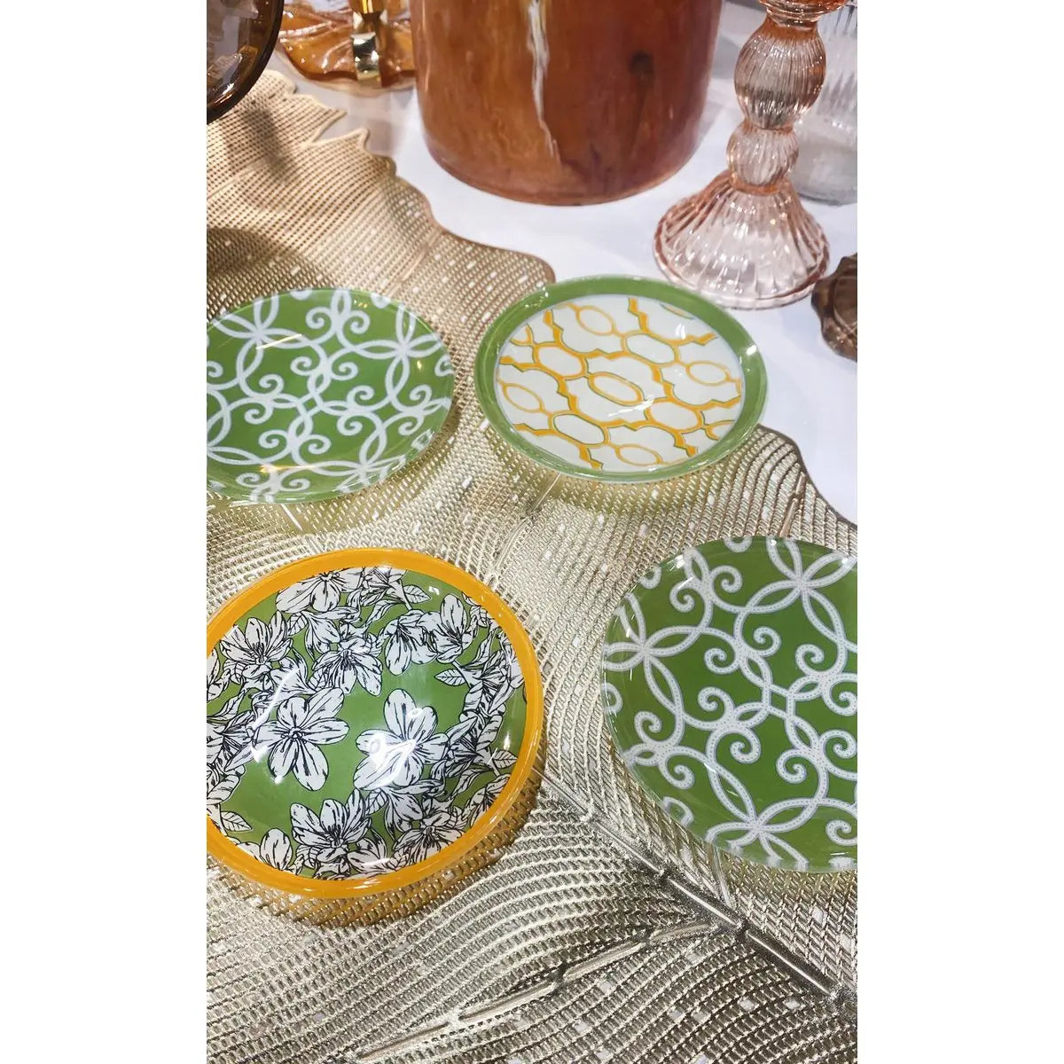 Coupelles vertes et oranges - lot de 4 AULICA