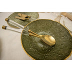 Couverts à salade dorés avec manche transparent AULICA