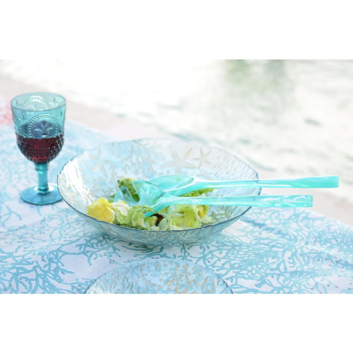 Couverts à salade en résine vert AULICA