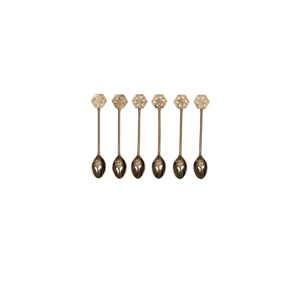 Cuillères à café dorées arabesques - lot de 6 AULICA
