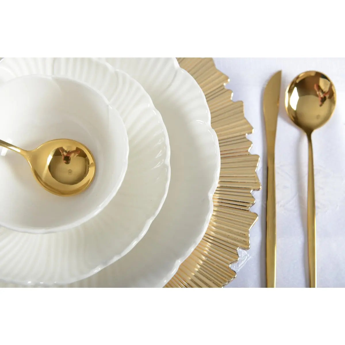 Cuillères à dessert dorées - lot de 6 AULICA