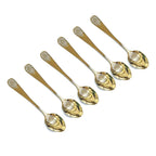 Cuillères à thé dorées brillantes arabesques- lot de 6 AULICA