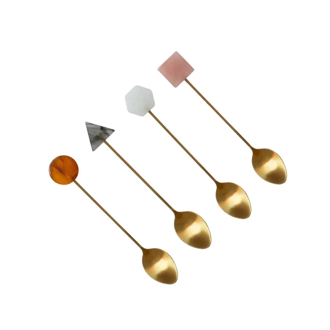 Cuillères bout acrylique multi couleurs - lot de 4 AULICA