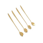 Cuillères dorées longue fleur - lot de 4 AULICA