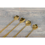 Cuillères dorées longue fleur - lot de 4 AULICA