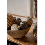 Décoratie schaal Ø 25x10 cm zwart bruin hout fruitschaal Clayre & Eef.